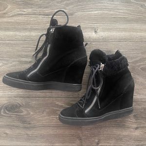 Giuseppe Zanotti Fur Wedge Sneakers 40